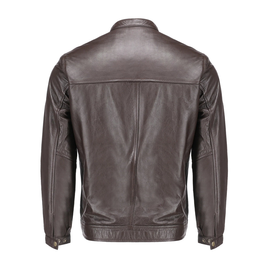 Men's Brown Lambskin Leather Jacket – Genuine Leather