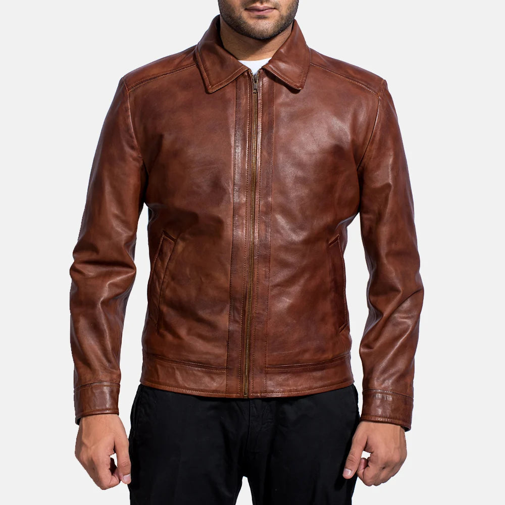 Inferno Brown Leather Jacket | Premium Genuine Leather Jacket